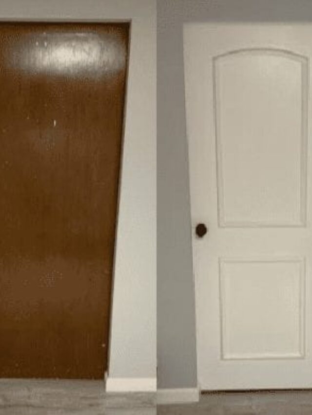 painting interior doors before after