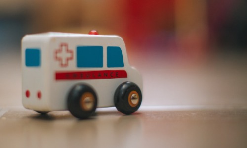 an ambulance representing financial emergency