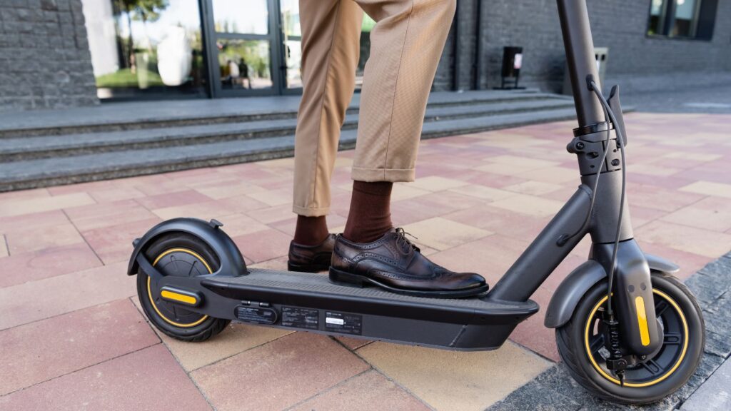 Person riding an electric scooter