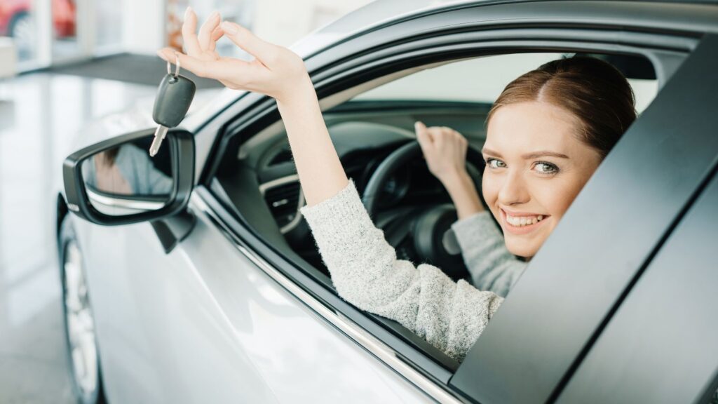 Woman in car